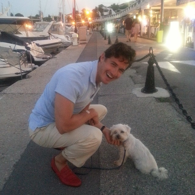 Charlie and his Maltese terrier (who only responds to commands in Norwegian), Henry.